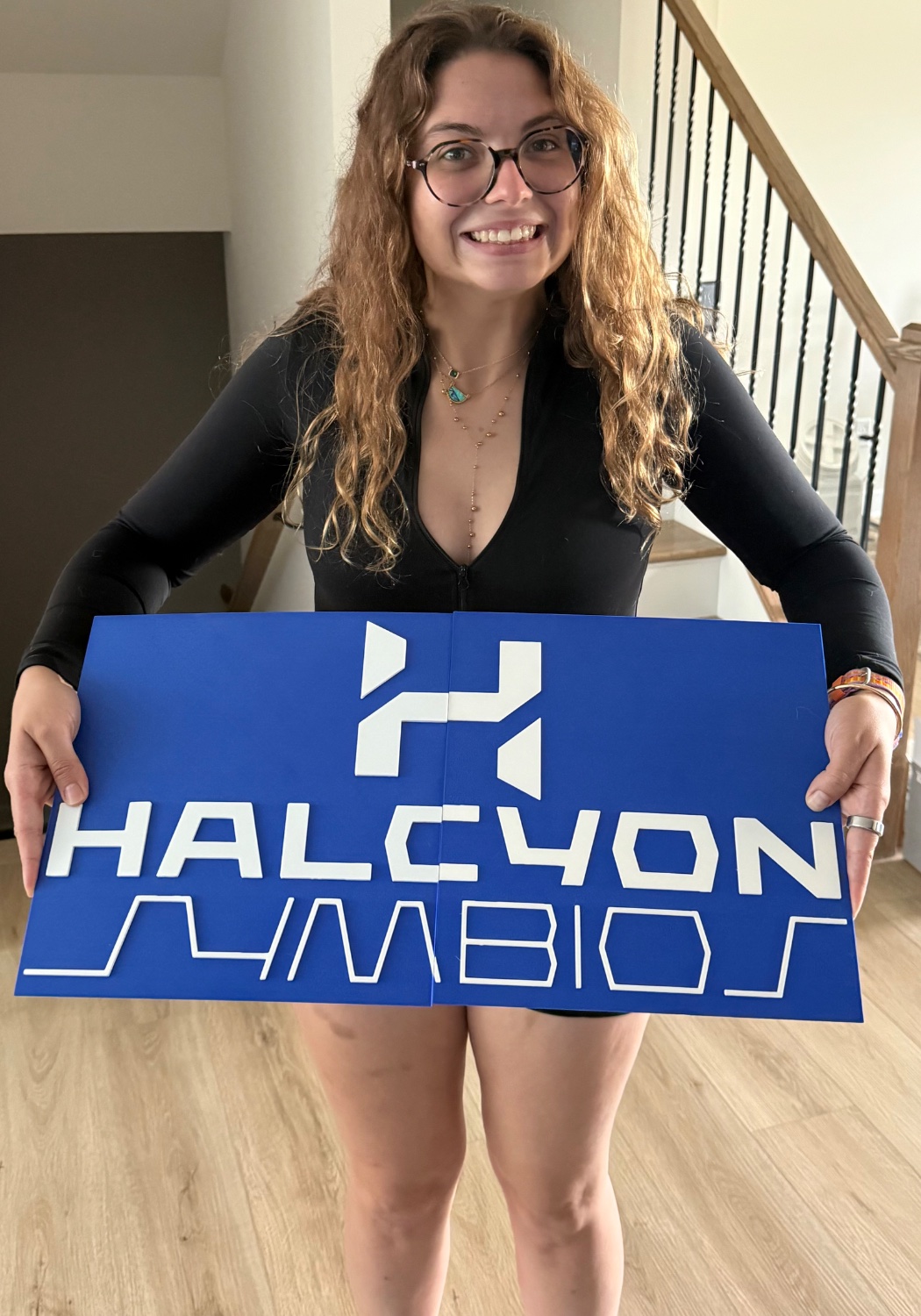 Bailey with a Halcyon Symbios sign